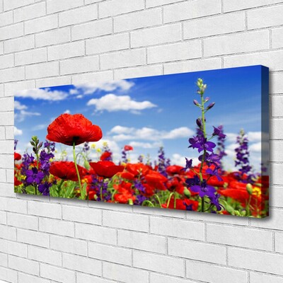 Canvas foto Flowers on the wall