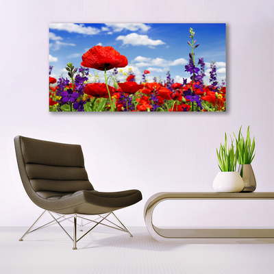 Canvas foto Flowers on the wall