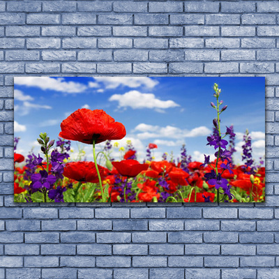 Canvas foto Flowers on the wall