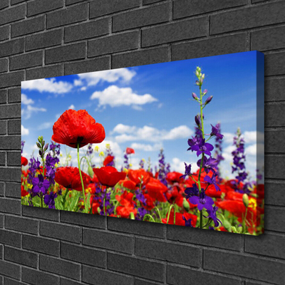 Canvas foto Flowers on the wall