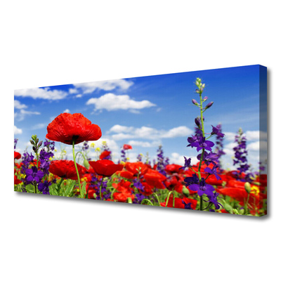 Canvas foto Flowers on the wall