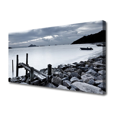 Canvas foto Stenen van het strand landschap