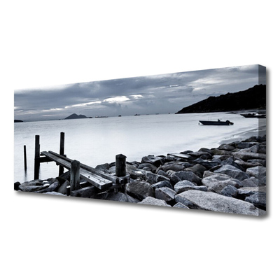 Canvas foto Stenen van het strand landschap