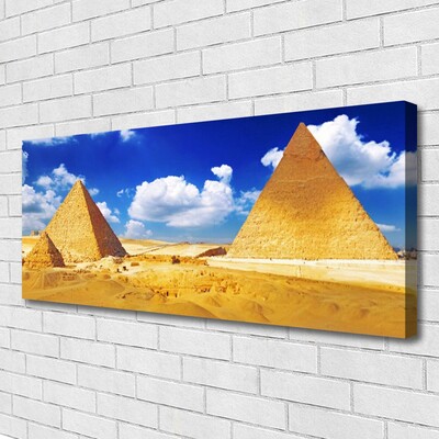 Canvas foto Piramides landschap van de woestijn