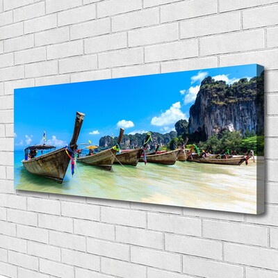 Canvas foto Boot sea beach landschap