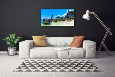 Canvas foto Boot sea beach landschap