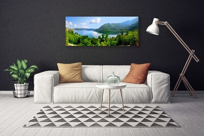 Canvas foto Bos bergenlandschap lake