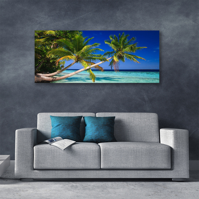 Schilderij op canvas Palm tree sea landscape