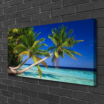 Schilderij op canvas Palm tree sea landscape