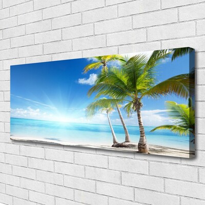 Schilderij op canvas Palm tree sea landscape