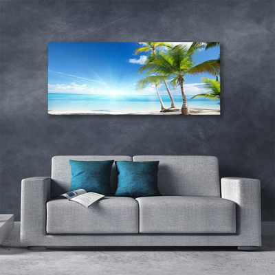 Schilderij op canvas Palm tree sea landscape