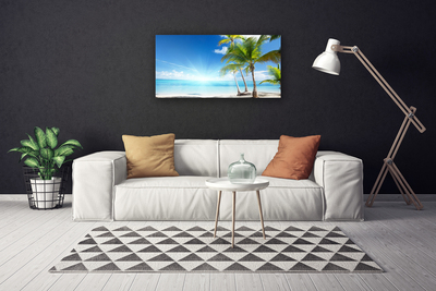 Schilderij op canvas Palm tree sea landscape