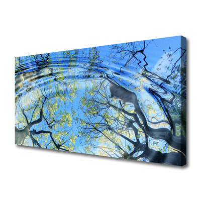 Schilderij op canvas Water trees nature art