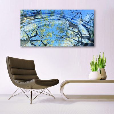 Schilderij op canvas Water trees nature art