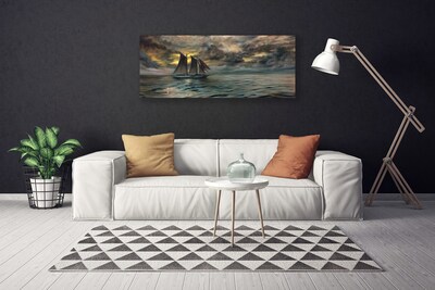 Schilderij op canvas De boot overzees landschap