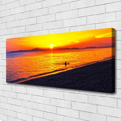 Schilderij op canvas Sun sea beach landschap