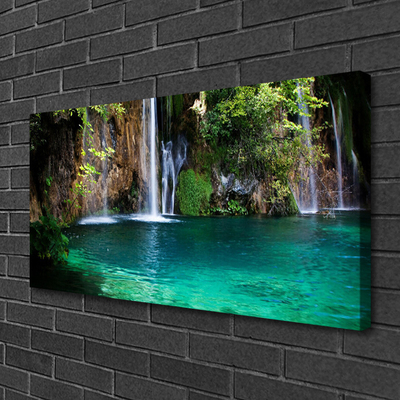 Schilderij op canvas Lake natuur van de waterval