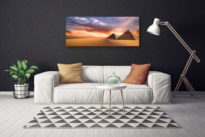 Schilderij op canvas Desert piramides op muur