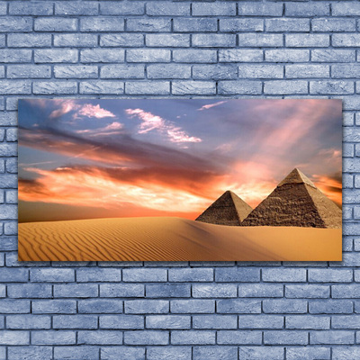 Schilderij op canvas Desert piramides op muur