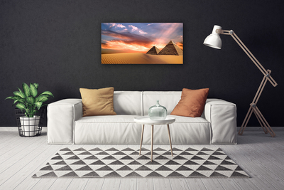 Schilderij op canvas Desert piramides op muur