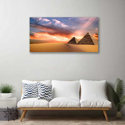 Schilderij op canvas Desert piramides op muur