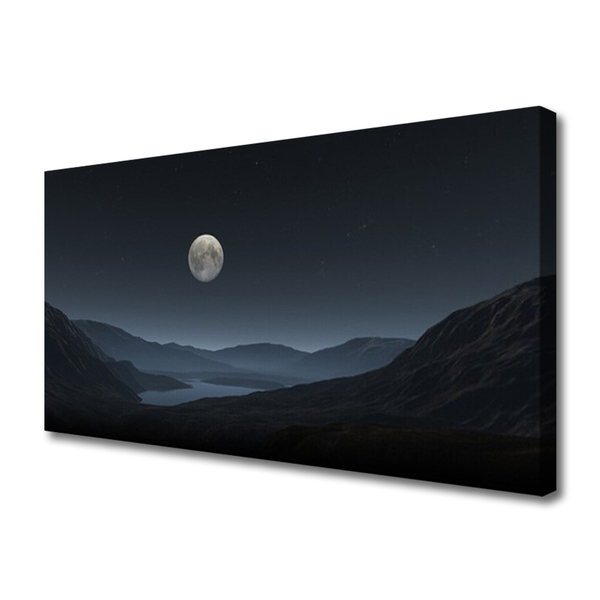 Schilderij op canvas Nacht landschap van de maan