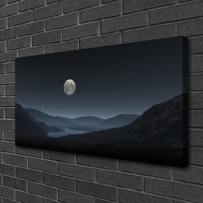 Schilderij op canvas Nacht landschap van de maan