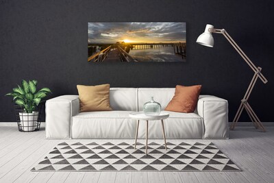 Schilderij op canvas Sea bridge architectuur