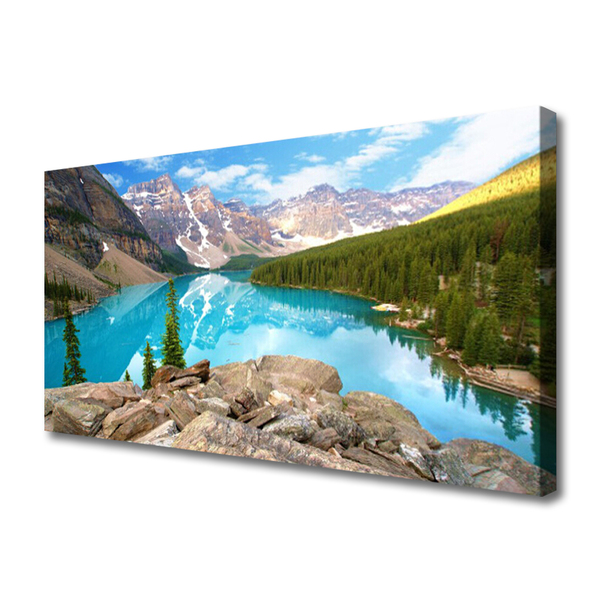 Schilderij op canvas Mountain lake nature