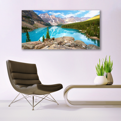 Schilderij op canvas Mountain lake nature
