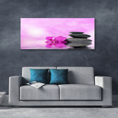 Schilderij op canvas Pink flower art
