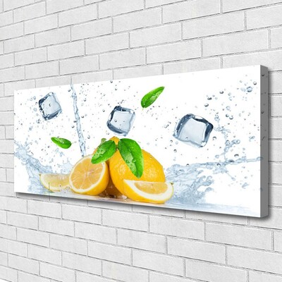 Schilderij op canvas Lemon ice cubes kitchen