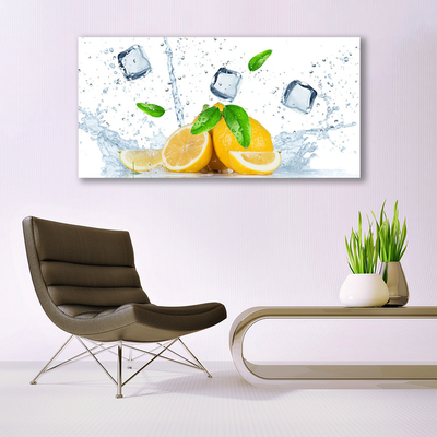 Schilderij op canvas Lemon ice cubes kitchen