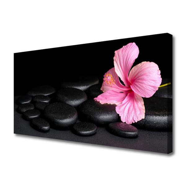 Schilderij op canvas Black stone flower