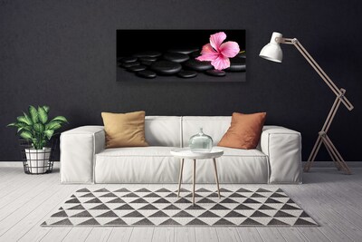 Schilderij op canvas Black stone flower