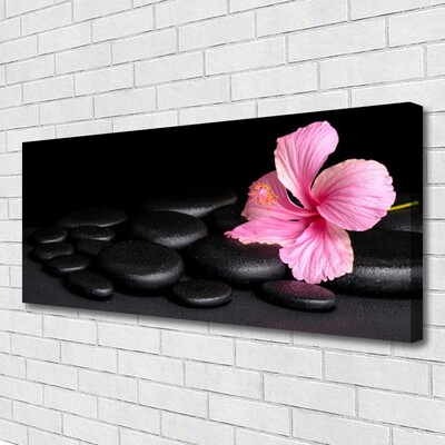 Schilderij op canvas Black stone flower