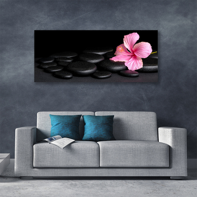 Schilderij op canvas Black stone flower