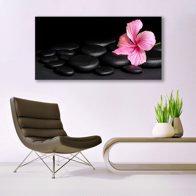 Schilderij op canvas Black stone flower