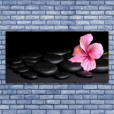 Schilderij op canvas Black stone flower