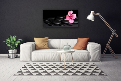 Schilderij op canvas Black stone flower