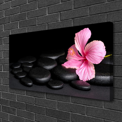 Schilderij op canvas Black stone flower