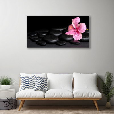 Schilderij op canvas Black stone flower