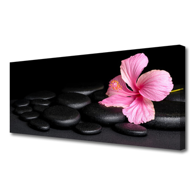 Schilderij op canvas Black stone flower