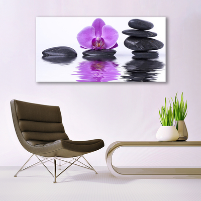 Schilderij op canvas Flower water bezinning van de spiegel