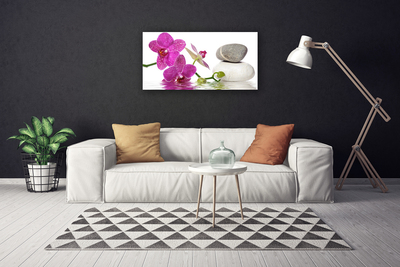 Print van doek White flower art