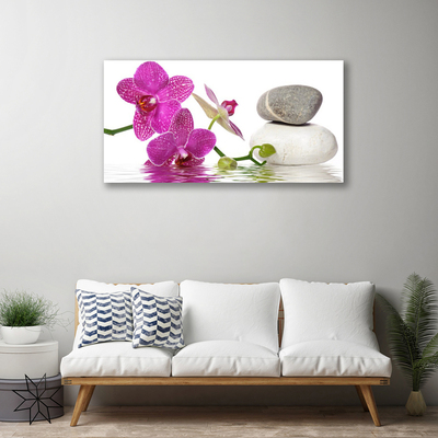 Print van doek White flower art