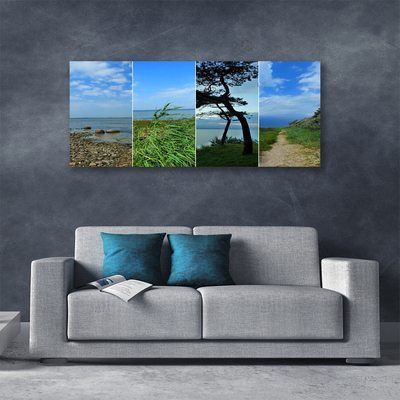 Print van doek Beach tree landscape