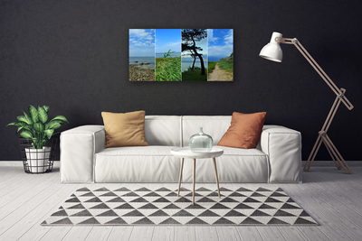 Print van doek Beach tree landscape