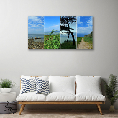 Print van doek Beach tree landscape