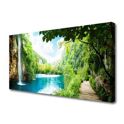 Print van doek Waterval lake nature